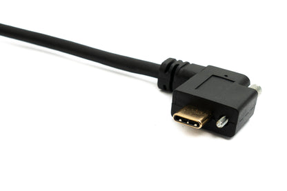 SYSTEM-S USB 3.1 Gen 2 Cable 100 cm Type C Male to Female Single Screw Left Right Angled