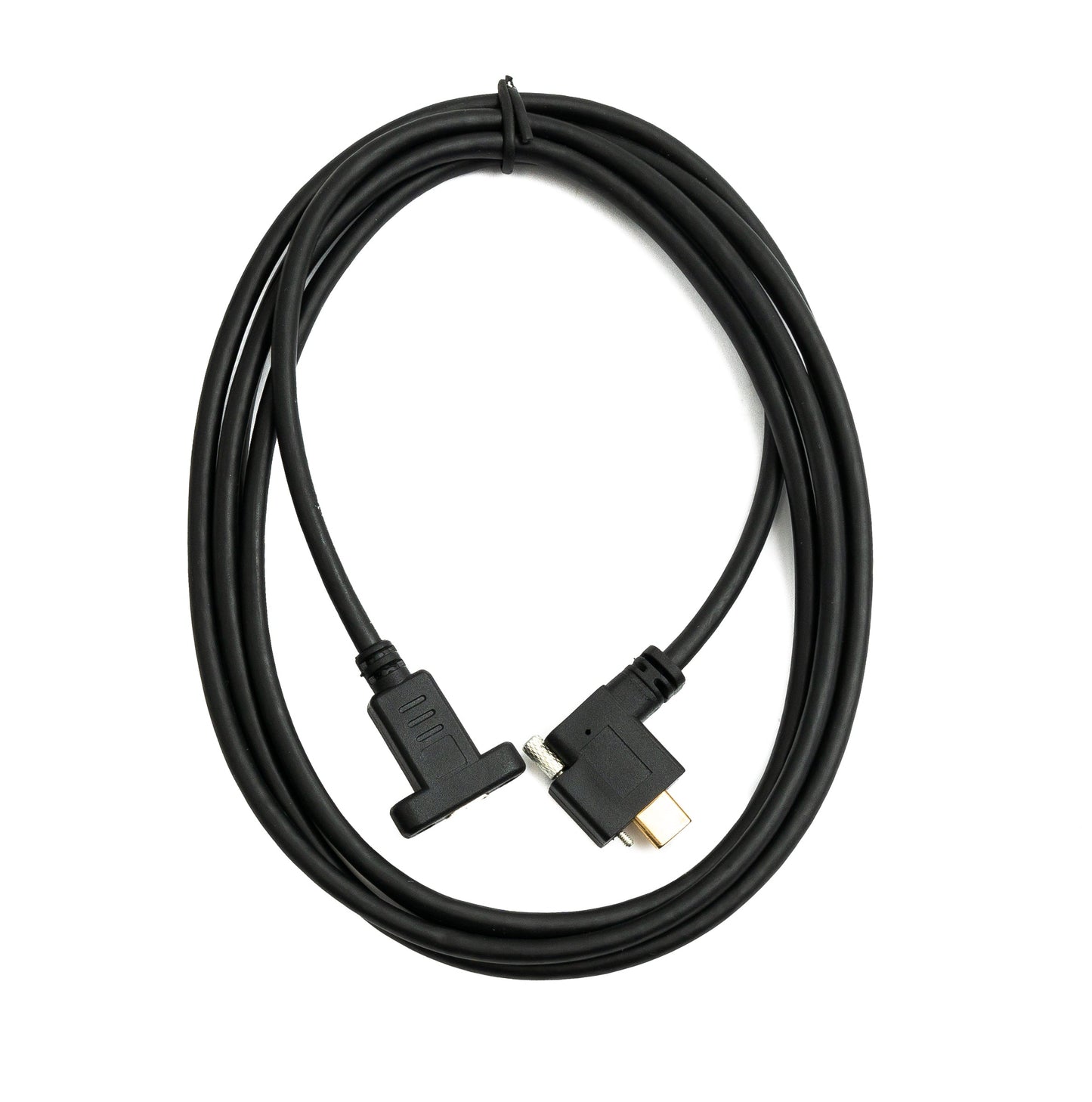 SYSTEM-S USB 3.1 Gen 2 Kabel 2 m Typ C Stecker zu Buchse Einzel Schraube Left Right Angled Winkel