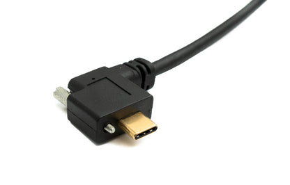 SYSTEM-S USB 3.1 Gen 2 Kabel 2 m Typ C Stecker zu Buchse Einzel Schraube Left Right Angled Winkel