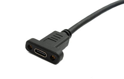 SYSTEM-S USB 3.1 Gen 2 Kabel 2 m Typ C Stecker zu Buchse Einzel Schraube Left Right Angled Winkel