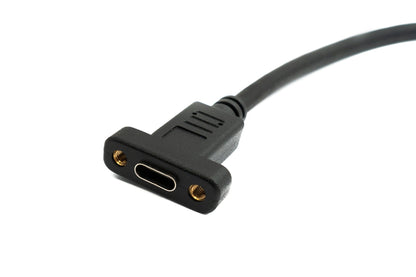 SYSTEM-S USB 3.1 Gen 2 Kabel 30 cm Typ C Stecker zu Buchse Einzel Schraube Left Right Winkel