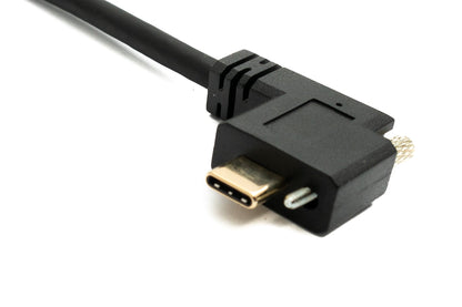 SYSTEM-S USB 3.1 Gen 2 Kabel 30 cm Typ C Stecker zu Buchse Einzel Schraube Left Right Winkel