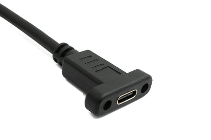 SYSTEM-S USB 3.1 Gen 2 Cable 60 cm Type C Male to Female Single Screw Left Right Angled