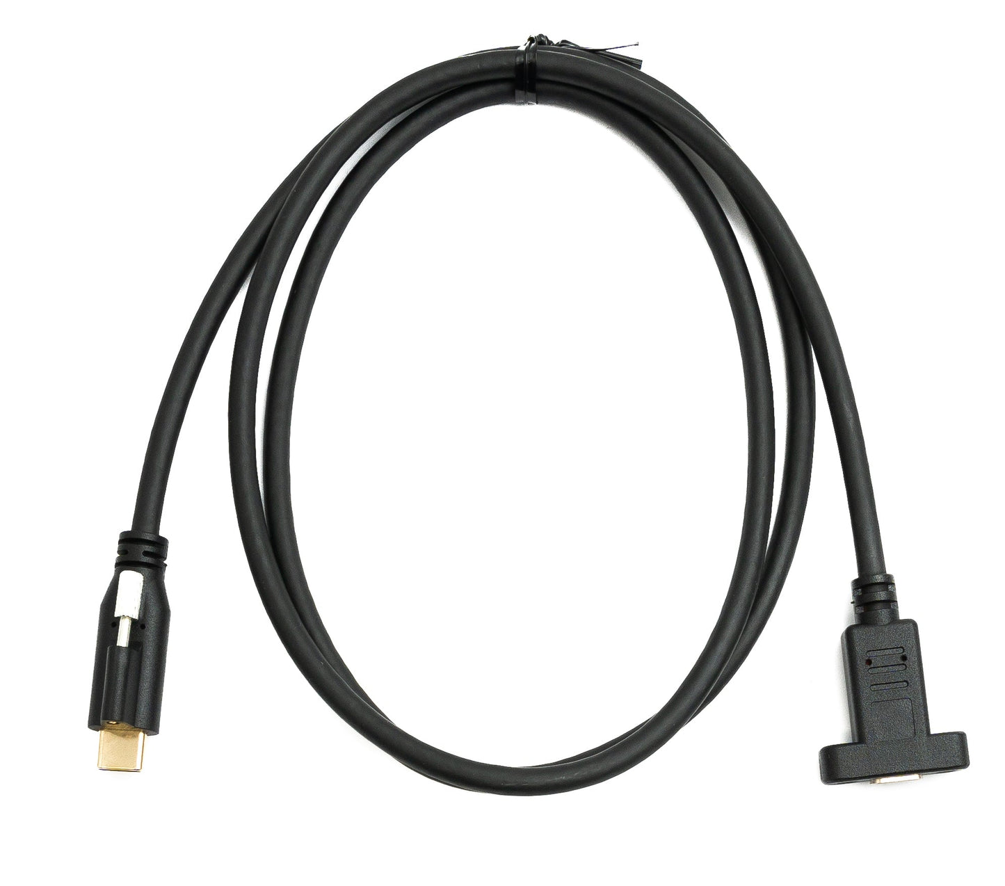 SYSTEM-S USB 3.1 Gen 2 Kabel 100 cm Typ C Stecker zu Buchse Einzel Schraube in Schwarz
