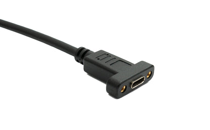 SYSTEM-S USB 3.1 Gen 2 Kabel 100 cm Typ C Stecker zu Buchse Einzel Schraube in Schwarz