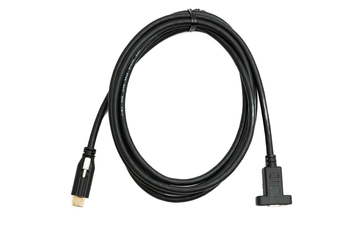 SYSTEM-S USB 3.1 Gen 2 Kabel 2 m Typ C Stecker zu Buchse Einzel Schraube in Schwarz