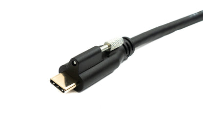 SYSTEM-S USB 3.1 Gen 2 Kabel 2 m Typ C Stecker zu Buchse Einzel Schraube in Schwarz