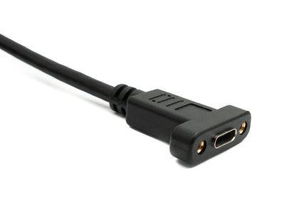 SYSTEM-S USB 3.1 Gen 2 Kabel 2 m Typ C Stecker zu Buchse Einzel Schraube in Schwarz