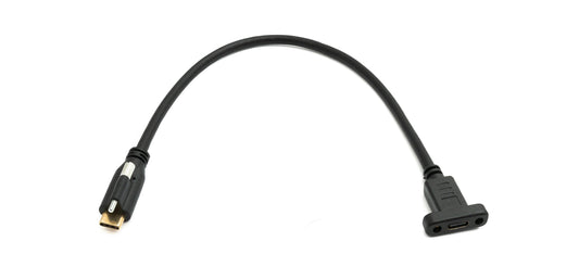 SYSTEM-S USB 3.1 Gen 2 Kabel 30 cm Typ C Stecker zu Buchse Einzel Schraube in Schwarz
