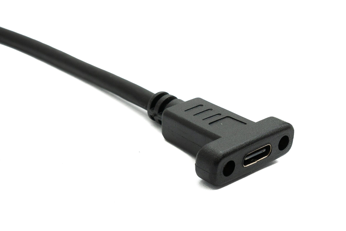SYSTEM-S USB 3.1 Gen 2 Kabel 30 cm Typ C Stecker zu Buchse Einzel Schraube in Schwarz