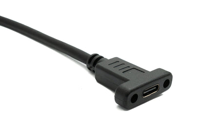 SYSTEM-S USB 3.1 Gen 2 Kabel 30 cm Typ C Stecker zu Buchse Einzel Schraube in Schwarz
