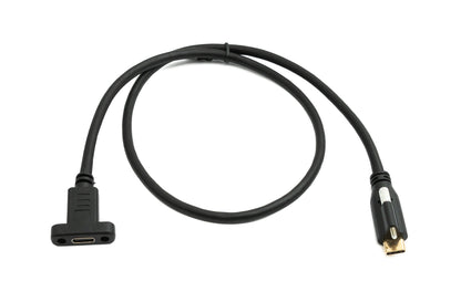 SYSTEM-S USB 3.1 Gen 2 cable 60 cm Type C male to female single screw in black