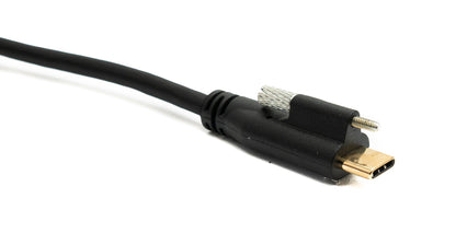 SYSTEM-S USB 3.1 Gen 2 cable 60 cm Type C male to female single screw in black