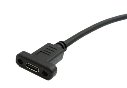 SYSTEM-S USB 3.1 Gen 2 cable 60 cm Type C male to female single screw in black