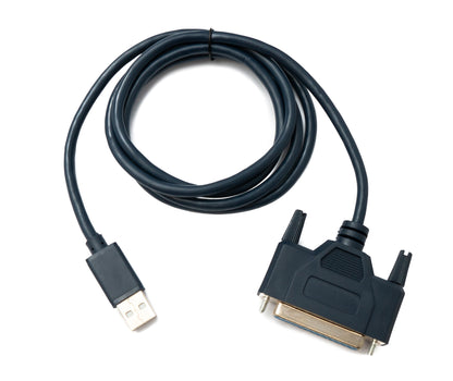 SYSTEM-S USB 2.0 Kabel 120 cm Typ A  Stecker zu D Sub 25 Pin Buchse IEEE 1248 in Blau