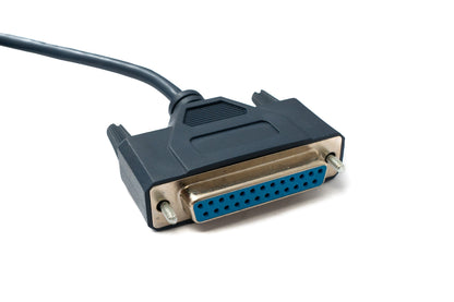 SYSTEM-S USB 2.0 Kabel 120 cm Typ A  Stecker zu D Sub 25 Pin Buchse IEEE 1248 in Blau