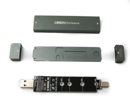 SYSTEM-S NVME M-key M.2 NGFF adapter to USB 3.1 Type C &amp; 3.0 Type A connector for SATA SSD