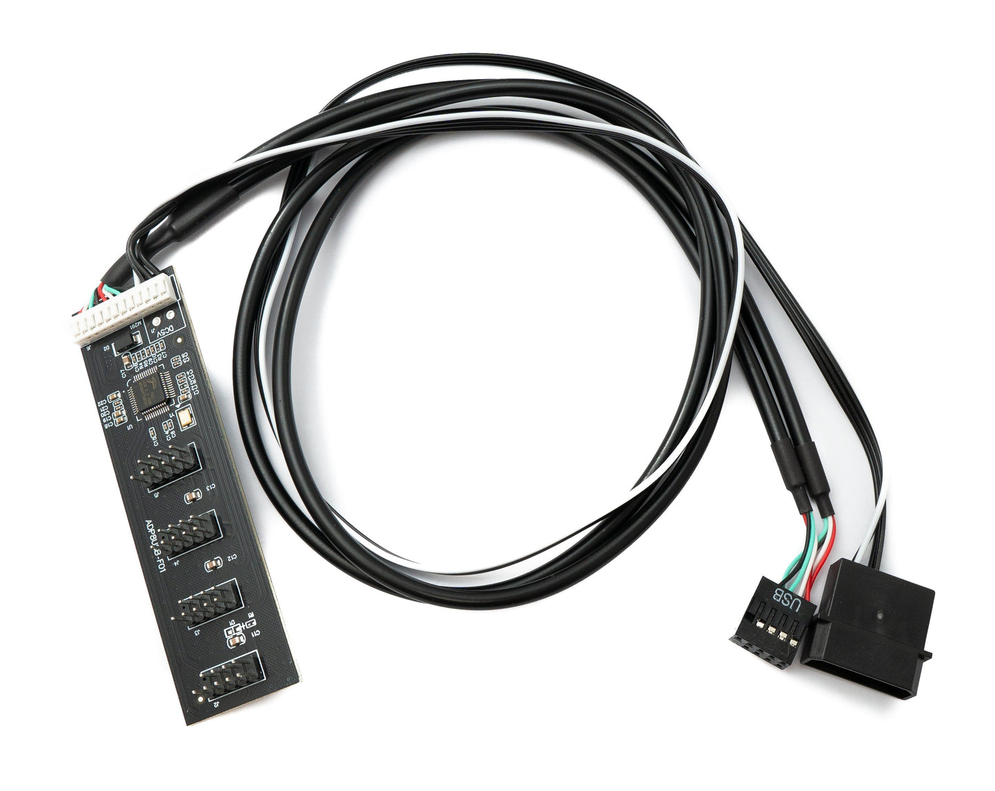 SYSTEM-S USB 2.0 9-pin hub Y cable female to 4x male for motherboard in black