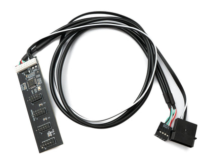 SYSTEM-S USB 2.0 9-pin hub Y cable female to 4x male for motherboard in black