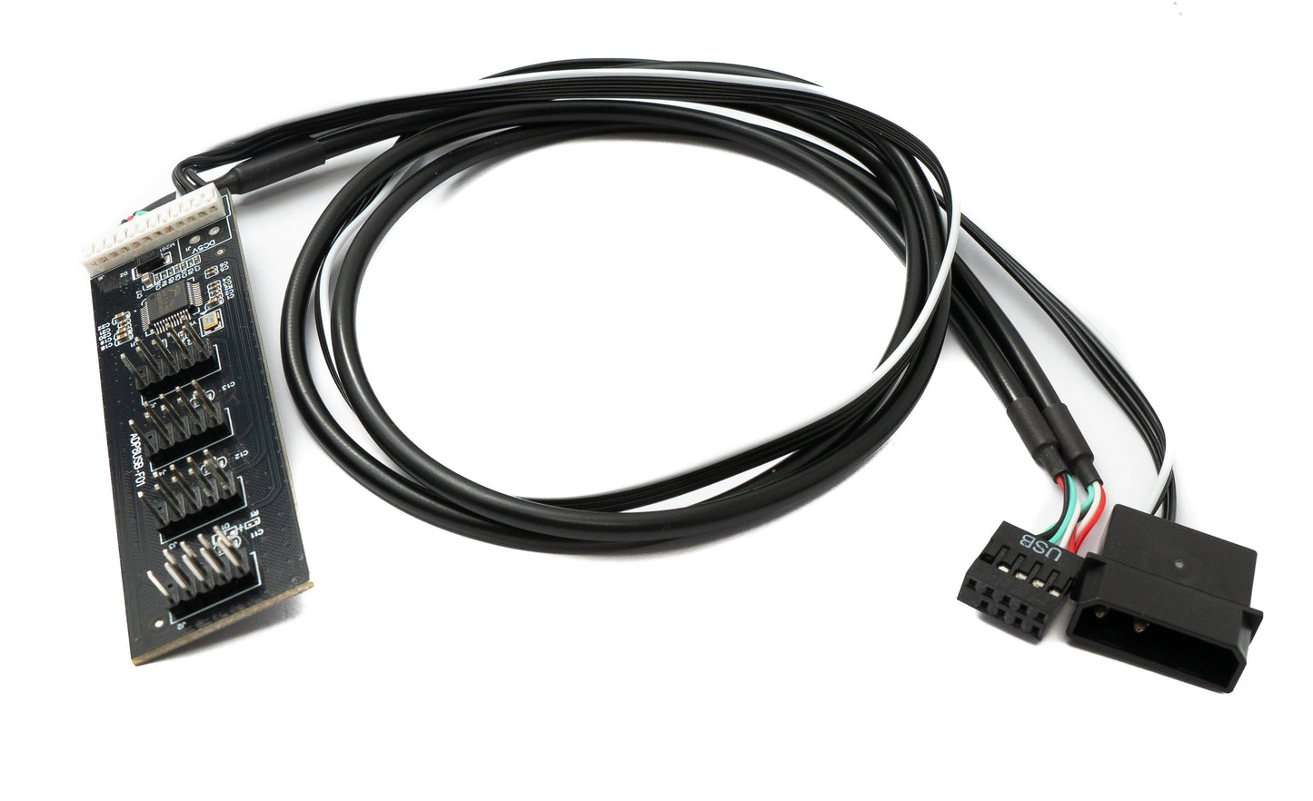 SYSTEM-S USB 2.0 9-pin hub Y cable female to 4x male for motherboard in black