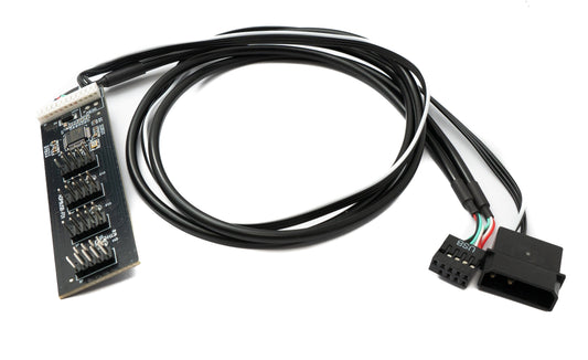 SYSTEM-S USB 2.0 9 Pin Hub Y Kabel Buchse zu 4x Stecker für Motherboard in Schwarz