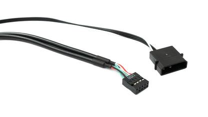 SYSTEM-S USB 2.0 9-pin hub Y cable female to 4x male for motherboard in black