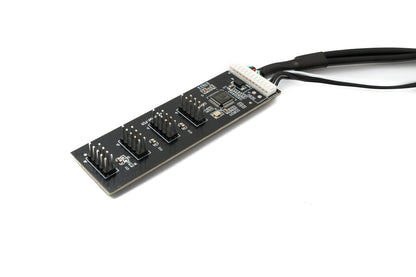 SYSTEM-S USB 2.0 9-pin hub Y cable female to 4x male for motherboard in black