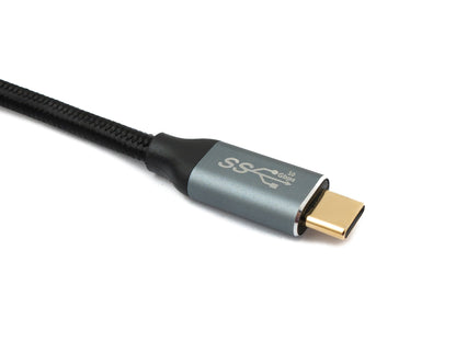 SYSTEM-S USB 3.1 Gen 2 Typ C Kabel 2 m Stecker zu Stecker 10 Gbit/s 100W Winkel
