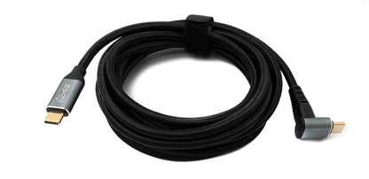 SYSTEM-S USB 3.1 Gen 2 Typ C Kabel 3 m Stecker zu Stecker 10 Gbit/s 100W Winkel