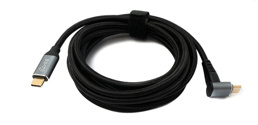 SYSTEM-S USB 3.1 Gen 2 Typ C Kabel 3 m Stecker zu Stecker 10 Gbit/s 100W Winkel