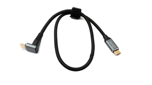 SYSTEM-S USB 3.1 Gen 2 Typ C Kabel 50 cm Stecker zu Stecker 10 Gbit/s 100W Winkel