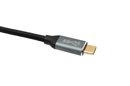 SYSTEM-S USB 3.1 Gen 2 Typ C Kabel 50 cm Stecker zu Stecker 10 Gbit/s 100W Winkel