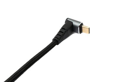 SYSTEM-S USB 3.1 Gen 2 Typ C Kabel 50 cm Stecker zu Stecker 10 Gbit/s 100W Winkel