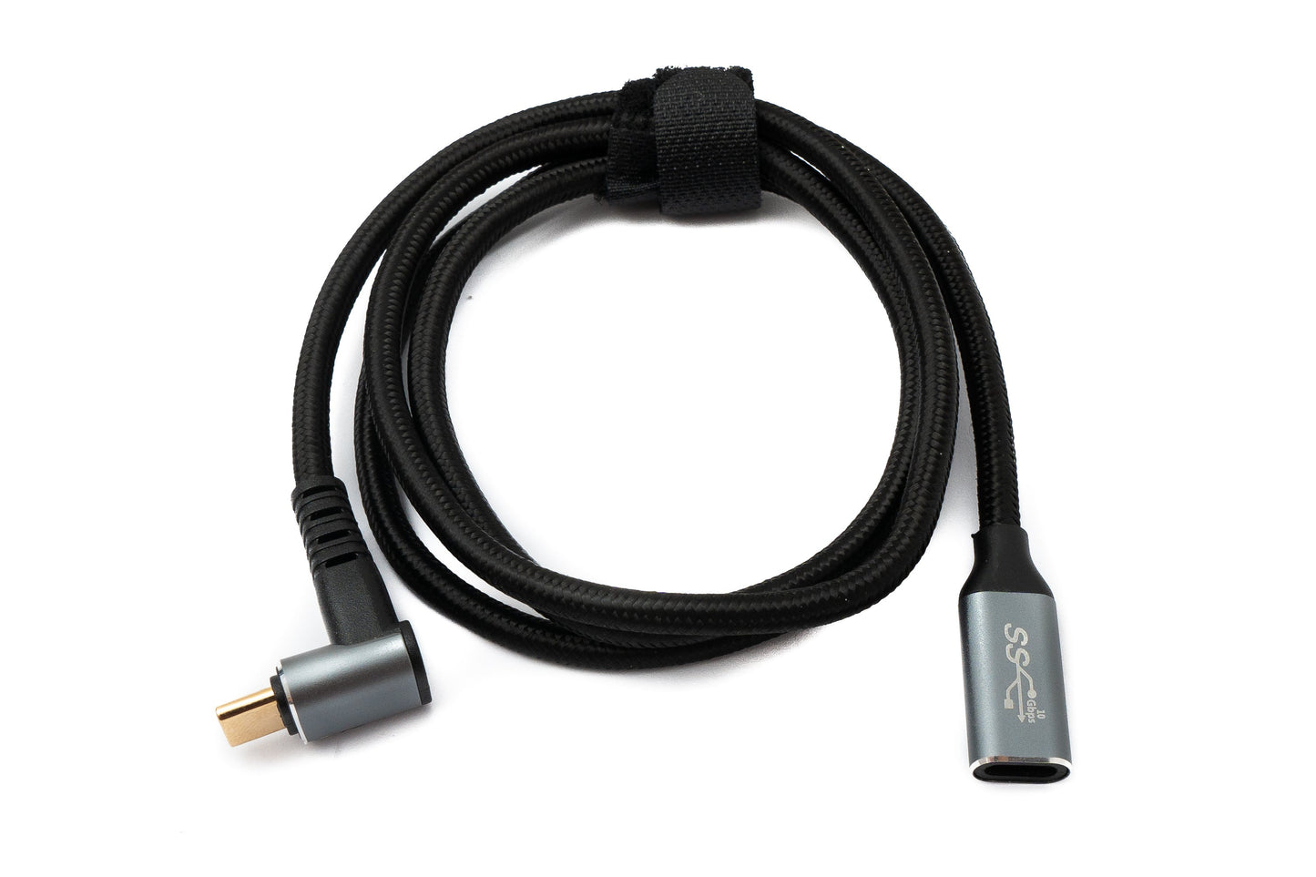 SYSTEM-S USB 3.1 Gen 2 Typ C Kabel 100 cm Stecker zu Buchse 10 Gbit/s 100W Winkel