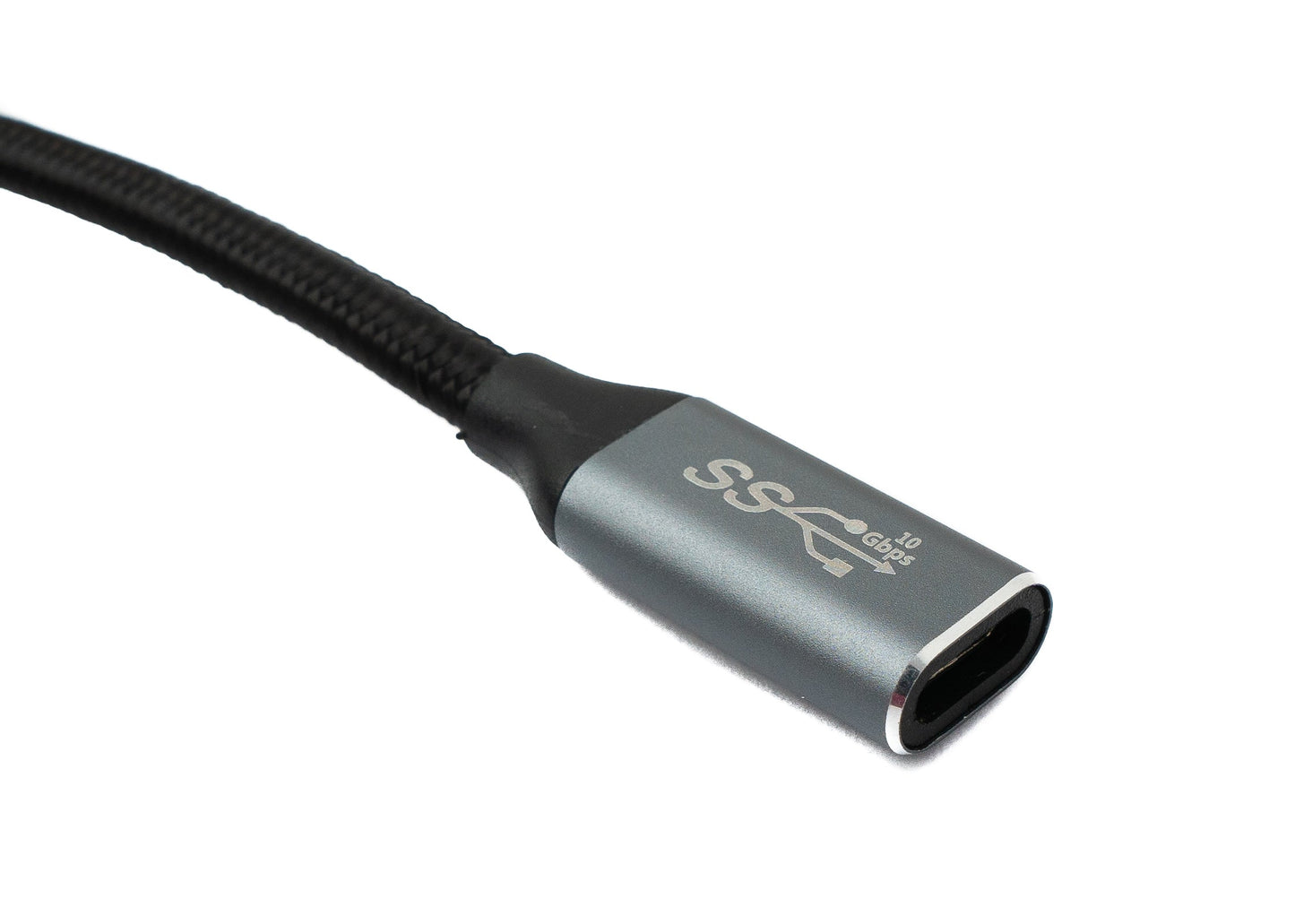 SYSTEM-S USB 3.1 Gen 2 Typ C Kabel 100 cm Stecker zu Buchse 10 Gbit/s 100W Winkel