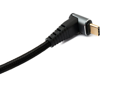 SYSTEM-S USB 3.1 Gen 2 Typ C Kabel 100 cm Stecker zu Buchse 10 Gbit/s 100W Winkel