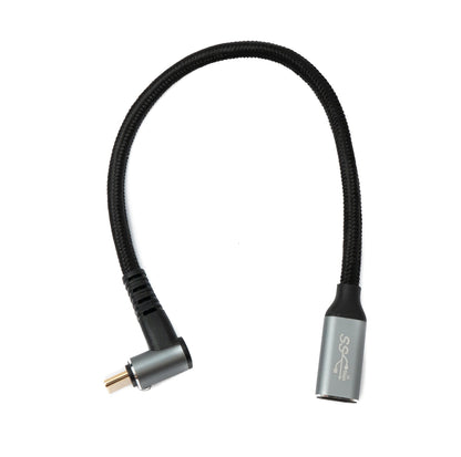 SYSTEM-S USB 3.1 Gen 2 Typ C Kabel 25 cm Stecker zu Buchse 10 Gbit/s 100W Winkel