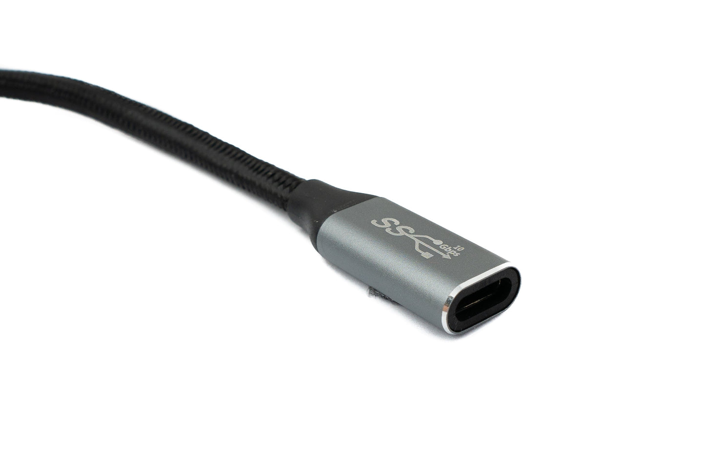 SYSTEM-S USB 3.1 Gen 2 Typ C Kabel 25 cm Stecker zu Buchse 10 Gbit/s 100W Winkel