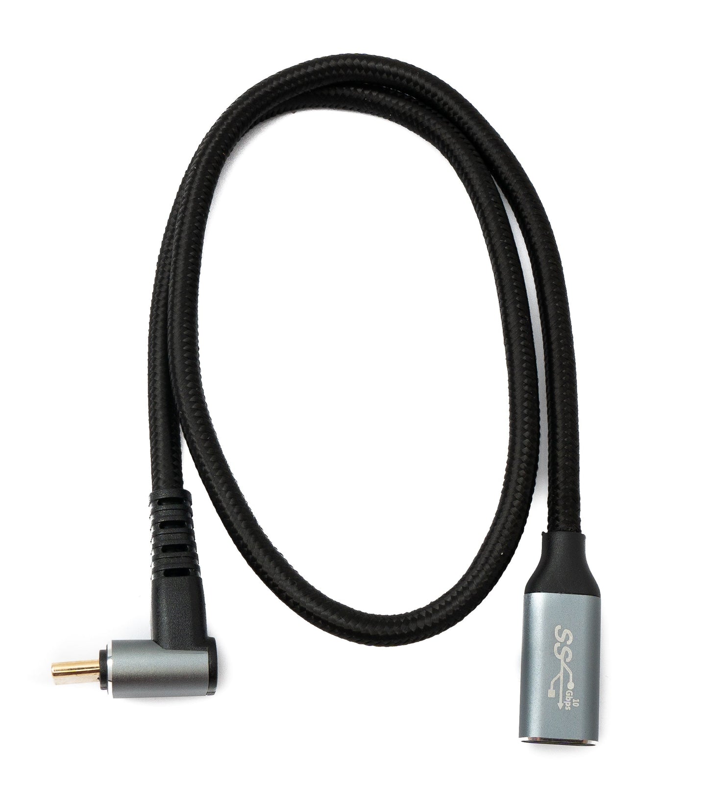 SYSTEM-S USB 3.1 Gen 2 Typ C Kabel 50 cm Stecker zu Buchse 10 Gbit/s 100W Winkel