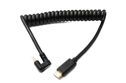SYSTEM-S USB 3.1 Type C cable 80 cm male to male 5 Gbit/s spiral U Turn 180° angle