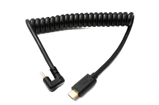 SYSTEM-S USB 3.1 Typ C Kabel 80 cm Stecker zu Stecker 5 Gbit/s Spirale U Turn 180° Winkel