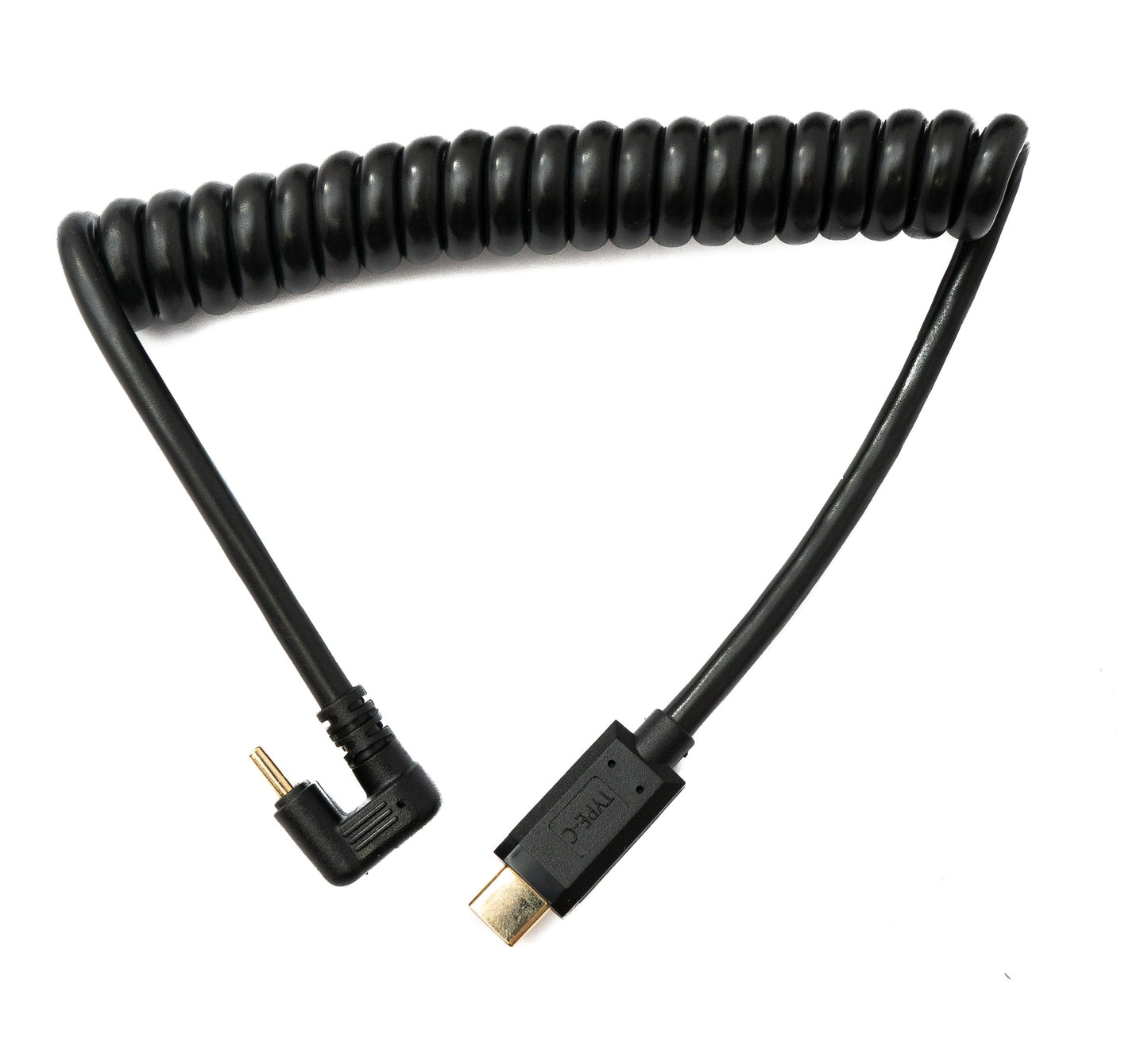 SYSTEM-S USB 3.1 Type C cable 80 cm male to male 5 Gbit/s spiral U Turn 180° angle