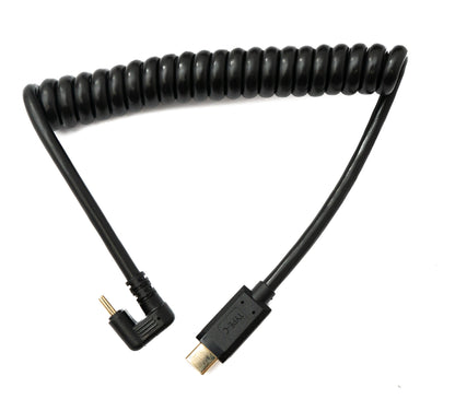 SYSTEM-S USB 3.1 Type C cable 80 cm male to male 5 Gbit/s spiral U Turn 180° angle