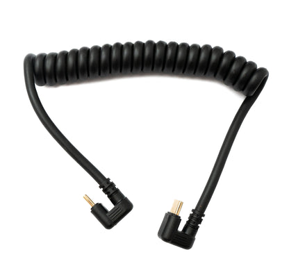 SYSTEM-S USB 3.1 Typ C Kabel 80 cm Stecker zu Stecker 5 Gbit/s Spirale U Turn 180° Winkel