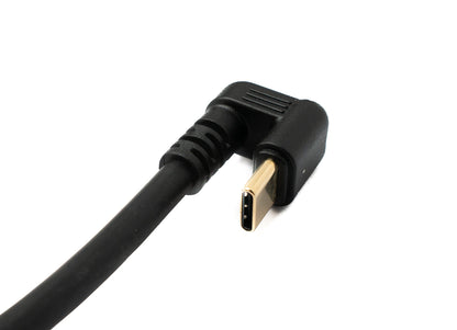 SYSTEM-S USB 3.1 Typ C Kabel 80 cm Stecker zu Stecker 5 Gbit/s Spirale U Turn 180° Winkel