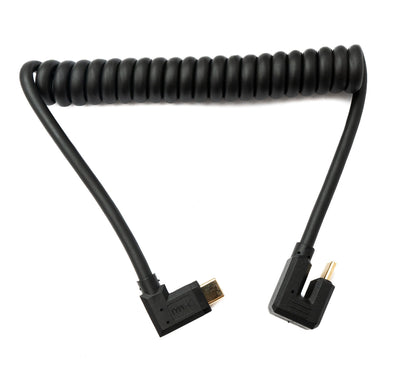 SYSTEM-S USB 3.1 Typ C Kabel 80 cm Stecker zu Stecker 5 Gbit/s Spirale U Turn 180° Winkel