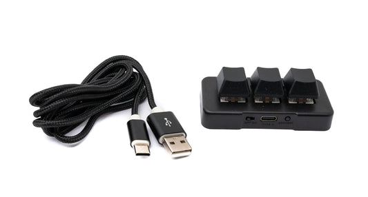 PCsensor USB HID Bluetooth Keypad 3 buttons programmable mechanical RGB LED PC hotkeys black for osu!