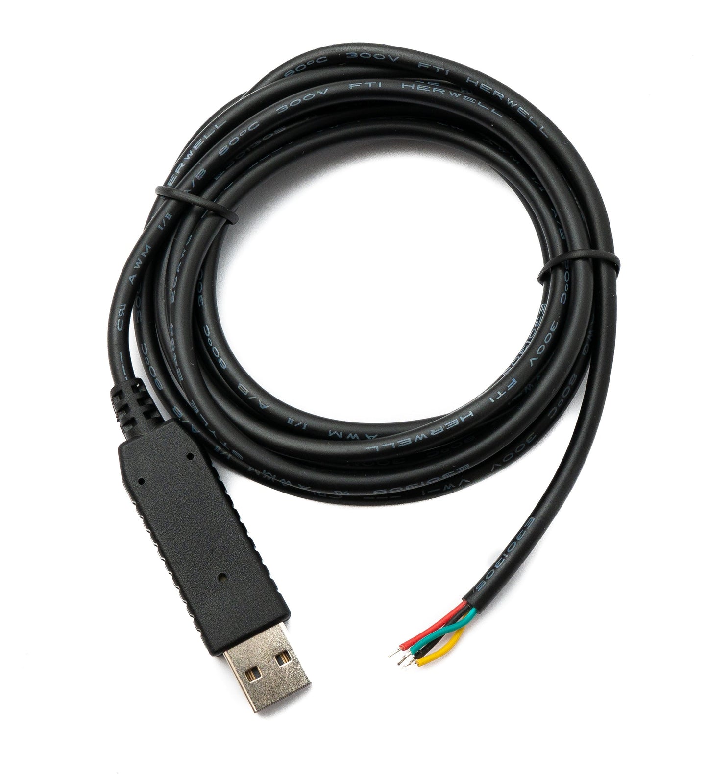 PCsensor USB 2.0 Kabel 2 m Typ A zu 4 Pin Pigtail Draht in Schwarz