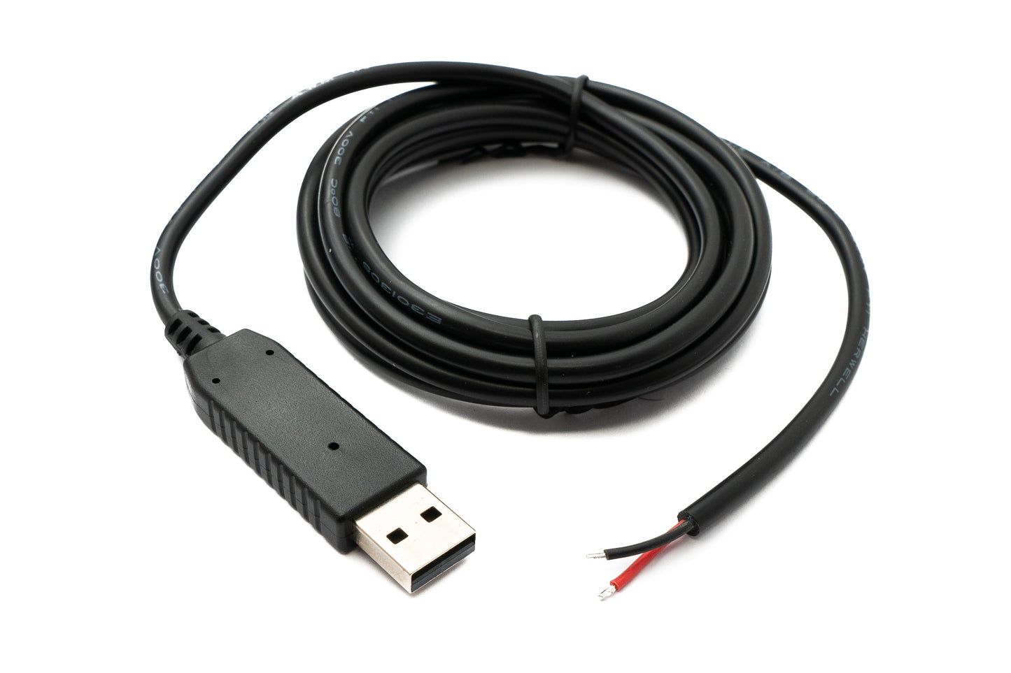 PCsensor USB 2.0 Kabel 2 m Typ A zu RS485 2 Pin Pigtail Draht in Schwarz