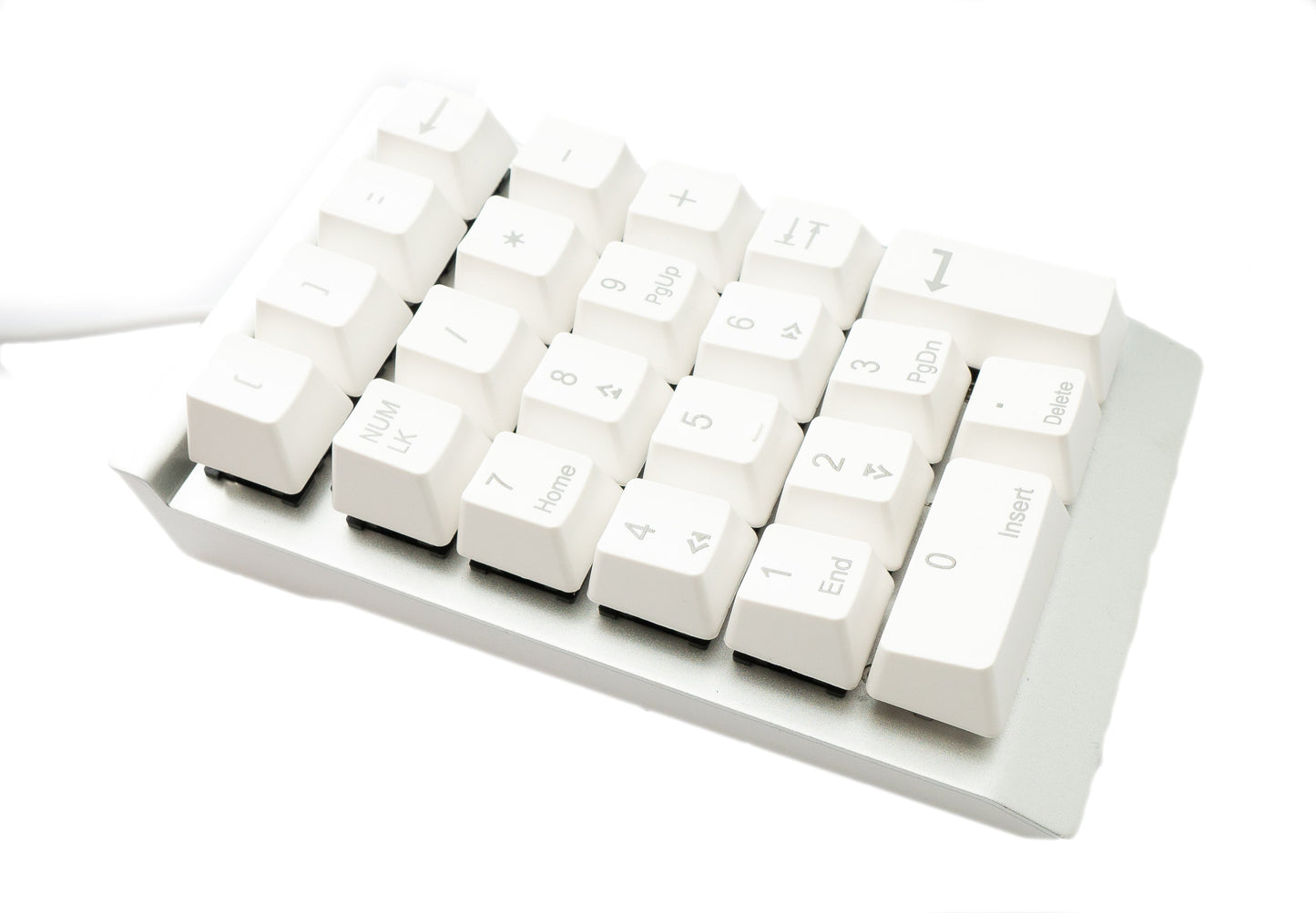 SYSTEM-S Numpad Ziffernblock 23 Tasten USB 2.0 Typ A mechanische Tastatur mit LED in Weiß